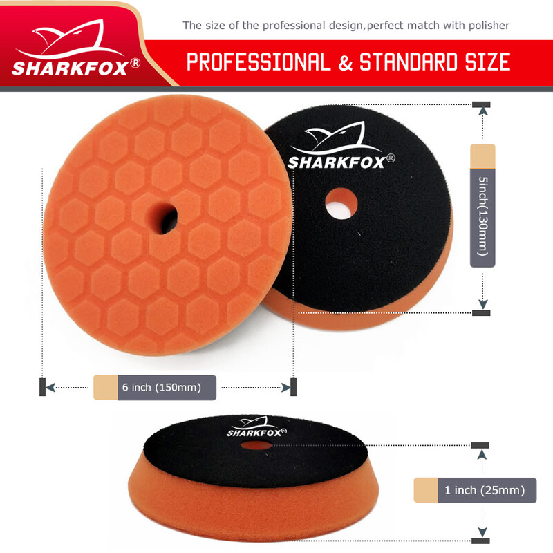 Sharkfox 5 bucăți/set 5"(125mm)/6"(150mm) Set de tampoane de lustruit din lână burete auto pentru polizor tampon DA/RO/GA epilare cu ceară
