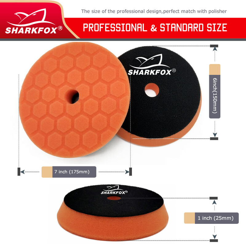 Sharkfox 5 bucăți/set 5"(125mm)/6"(150mm) Set de tampoane de lustruit din lână burete auto pentru polizor tampon DA/RO/GA epilare cu ceară