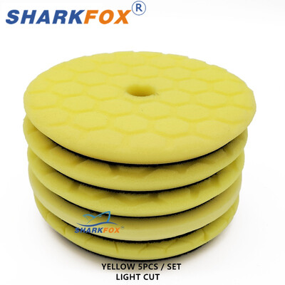 Sharkfox 5 komada/set Jastučići za poliranje automobila od 5 inča (125 mm) Ukošena Hex-Logic spužva za DA/RO/GA međuspremnik za poliranje