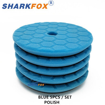 Sharkfox 5 komada/set Jastučići za poliranje automobila od 5 inča (125 mm) Ukošena Hex-Logic spužva za DA/RO/GA međuspremnik za poliranje
