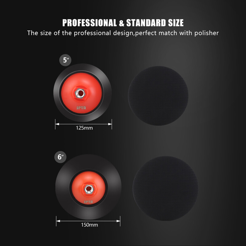 SPTA 5" 125mm 6" 150mm M14 5/8-16 Placă de suport cu filet Bucla cu cârlig Pad de lustruit pentru lustruire auto Disc profesional pentru polizor rotativ