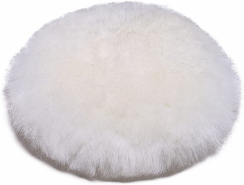 Tampă de lustruit din lână de 2 până la 7 inci Tampoane de lustruit din piele moale de oaie cu cârlig și buclă în spate Tampă de tăiere din lână pentru sticlă de mobilier de mașină