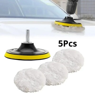 5 buc. Kit de lustruit 3/4/5 inch Tampoane de lustruit pentru mașină Disc burete pentru depilare cu ceară Roată de lână Tampoane de lustruit pentru îngrijirea vopselei auto Gadget auto