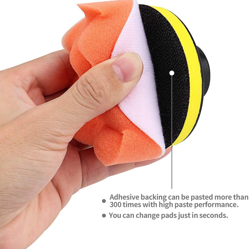 Disc de lustruit pentru mașină Burete de lustruit autoadeziv pentru lustruire cu ceară, 3 inci, lână, disc de lustruit pentru roți de lustruit, adaptor de foraj