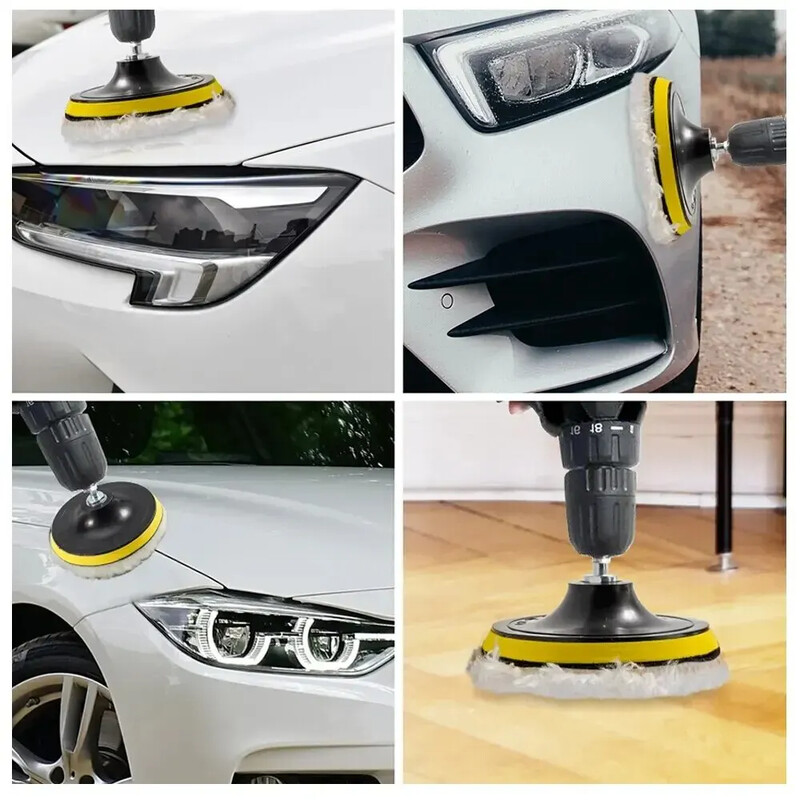 5 buc. Kit de lustruit 3/4/5 inch Tampoane de lustruit pentru mașină Disc burete pentru depilare cu ceară Roată de lână Tampoane de lustruit pentru îngrijirea vopselei auto Gadget auto