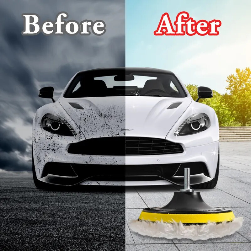 5 buc. Kit de lustruit 3/4/5 inch Tampoane de lustruit pentru mașină Disc burete pentru depilare cu ceară Roată de lână Tampoane de lustruit pentru îngrijirea vopselei auto Gadget auto
