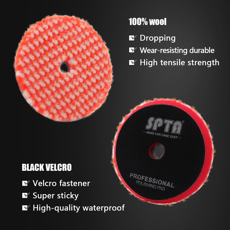 SPTA 3"(76mm)/5"(125mm)/6"(150mm) V2.0 Uus punane raske lõikevilla poleerimislapp Lühike villane poleerimislapp autode poleerimiseks