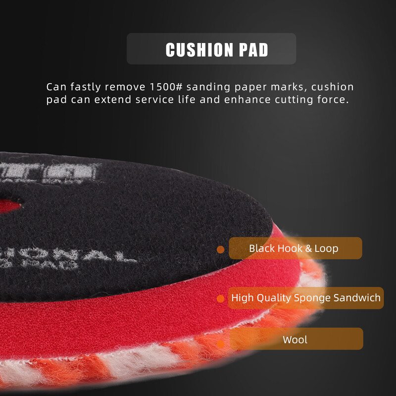 SPTA 3"(76mm)/5"(125mm)/6"(150mm) V2.0 Uus punane raske lõikevilla poleerimislapp Lühike villane poleerimislapp autode poleerimiseks