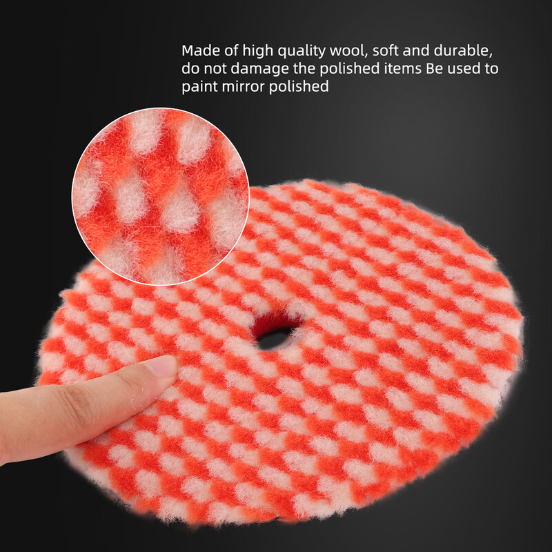 SPTA 3"(76mm)/5"(125mm)/6"(150mm) V2.0 Uus punane raske lõikevilla poleerimislapp Lühike villane poleerimislapp autode poleerimiseks