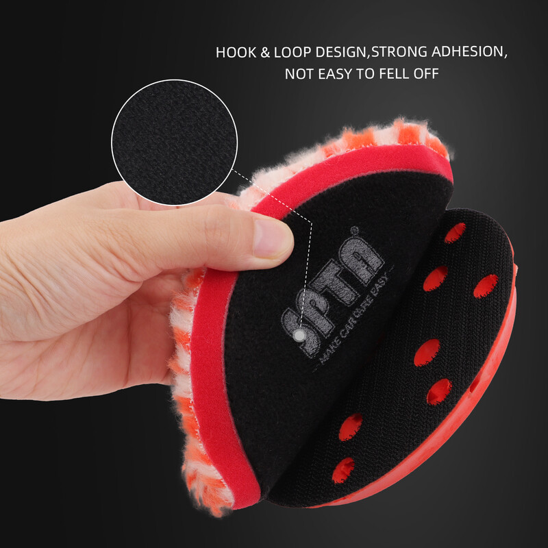 SPTA 3"(76mm)/5"(125mm)/6"(150mm) V2.0 Uus punane raske lõikevilla poleerimislapp Lühike villane poleerimislapp autode poleerimiseks