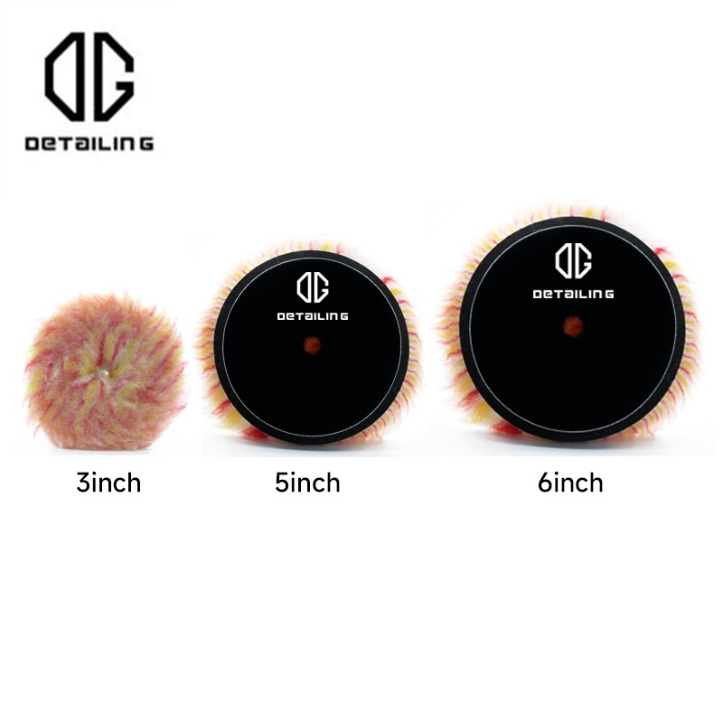 DUOMENYS 3 colių (80 mm)/5 colių (130 mm)/6 colių (155 mm) vilnos didelio tankio ėriukų poliravimo padas, skirtas automobilių poliruokliui, vaškavimas, poliravimas, poliravimas