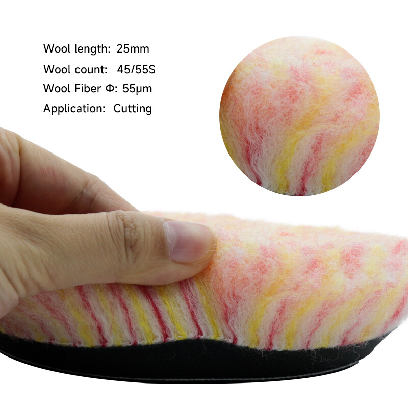 DUOMENYS 3 colių (80 mm)/5 colių (130 mm)/6 colių (155 mm) vilnos didelio tankio ėriukų poliravimo padas, skirtas automobilių poliruokliui, vaškavimas, poliravimas, poliravimas
