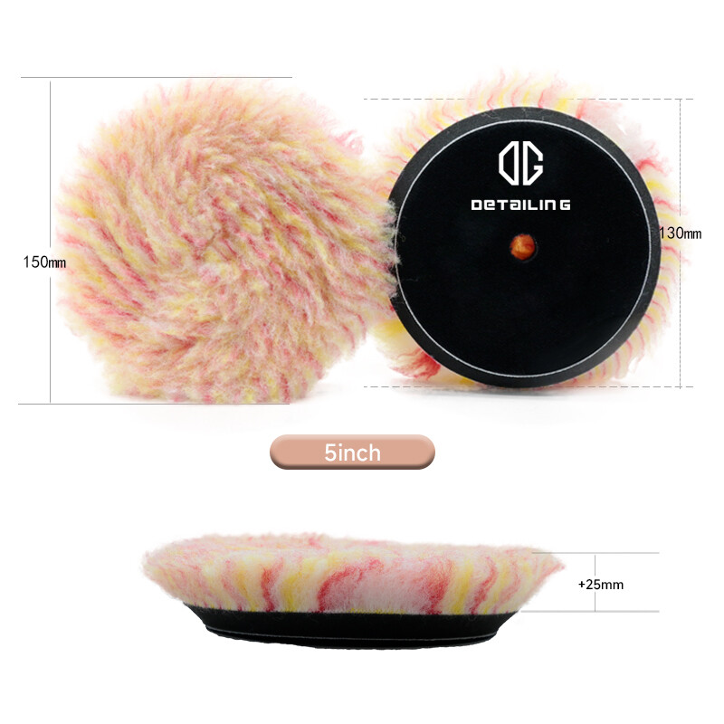 DUOMENYS 3 colių (80 mm)/5 colių (130 mm)/6 colių (155 mm) vilnos didelio tankio ėriukų poliravimo padas, skirtas automobilių poliruokliui, vaškavimas, poliravimas, poliravimas