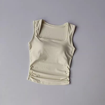 2024 Vestă de yoga pentru femei Elasticitate Sport de gimnastică Crop Topuri Fitness Antrenament Cămăși sportive Maiuri fără mâneci Topuri de sutien de yoga căptușite