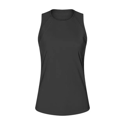 Lungimea șoldului Sculpt Tank Top, care elimină transpirația, cu croiala clasică, cămăși fără mâneci, plasă elastică în patru direcții, vestă ușoară pentru alergare Îmbrăcăminte de gimnastică
