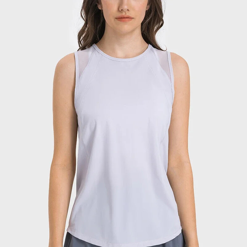 Lungimea șoldului Sculpt Tank Top, care elimină transpirația, cu croiala clasică, cămăși fără mâneci, plasă elastică în patru direcții, vestă ușoară pentru alergare Îmbrăcăminte de gimnastică