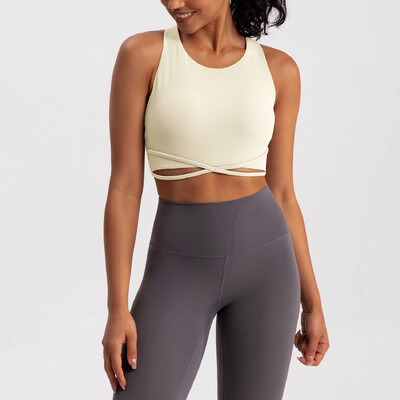 Потник за йога Оребрено фитнес йога бельо Дамски спортен сутиен Push Up Фитнес сутиен Бягане Фитнес фитнес горнища