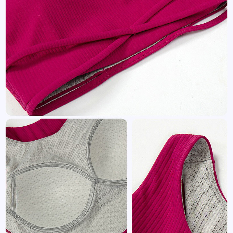 Потник за йога Оребрено фитнес йога бельо Дамски спортен сутиен Push Up Фитнес сутиен Бягане Фитнес фитнес горнища