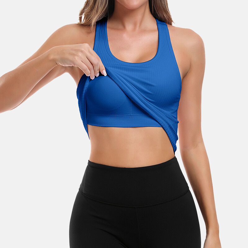 Attraco Maiuri sport pentru femei, 1 buc/3 buc/4 buc, cu decolteu în U, cu elastic înalt, sutiene încorporate cu spatele cros, camisol de fitness respirabil