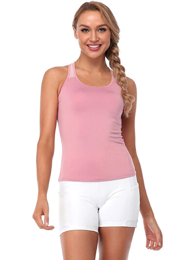 Attraco ženska majica bez rukava za jogu Sportska majica bez rukava Mrežasta mreža za vježbanje Prozračna odjeća za trčanje Sportska aktivna odjeća