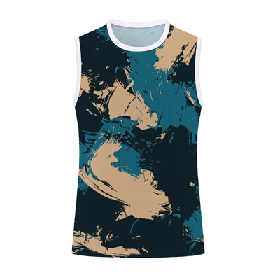 Tricou fără mâneci cu imprimeu Camo pentru bărbați, respirabil, cu uscare rapidă, îmbrăcăminte de fitness, haine de antrenament pentru alergare în aer liber