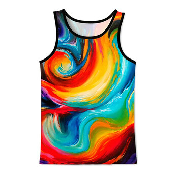 Graffiti PatternTank Top 3D Print Μπλούζες γυμναστικής Ανδρικά καλοκαιρινά streetwear γιλέκο μπάσκετ γρήγορου στεγνώματος Αμάνικο T-shirt Ανδρικά ρούχα