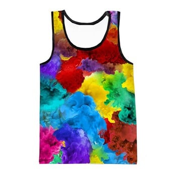 Ανδρικό και παιδικό μπλουζάκι Rainbow Paint Splash Tank Top Graffiti Harajuku Street Αμάνικο μπλουζάκι Fashion Casual Thin Sportswear