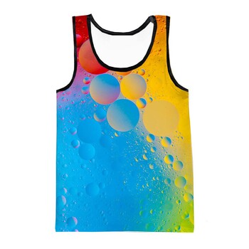 Ανδρικό και παιδικό μπλουζάκι Rainbow Paint Splash Tank Top Graffiti Harajuku Street Αμάνικο μπλουζάκι Fashion Casual Thin Sportswear