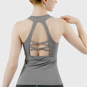 Bezpiedurkņu sacīkšu jogas veste Sporta vientuļa sieviešu sporta fitnesa sporta topi sporta zālei skriešanas treniņu jogas krekli