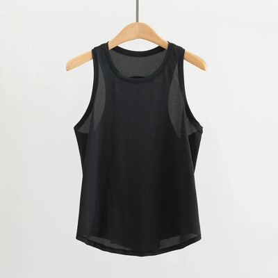 Ljetna majica bez rukava s visokim ovratnikom Ženska lagana majica za trčanje od mrežaste tkanine Klasične majice za jogu s reflektirajućim detaljima