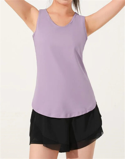 PofyBofy plasă, fără spate, decolteu, fără mâneci, cu uscare rapidă, cămașă elastică ușoară pentru femei, fitness, yoga, alergare, Pilates, maiuri sport