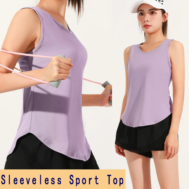 PofyBofy plasă, fără spate, decolteu, fără mâneci, cu uscare rapidă, cămașă elastică ușoară pentru femei, fitness, yoga, alergare, Pilates, maiuri sport