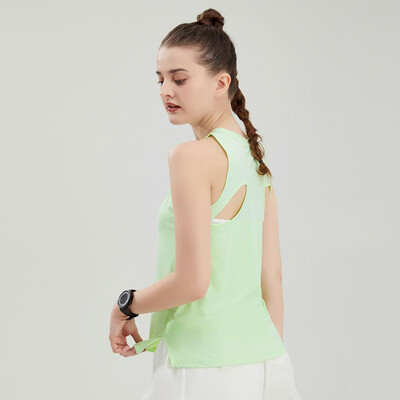 Tricou fără mâneci cu spatele cursei de curse Femei Antrenament de gimnastică Fitness Tank Top Respirabil 90% Nailon 10% Spandex Vestă elastică Topuri atletice
