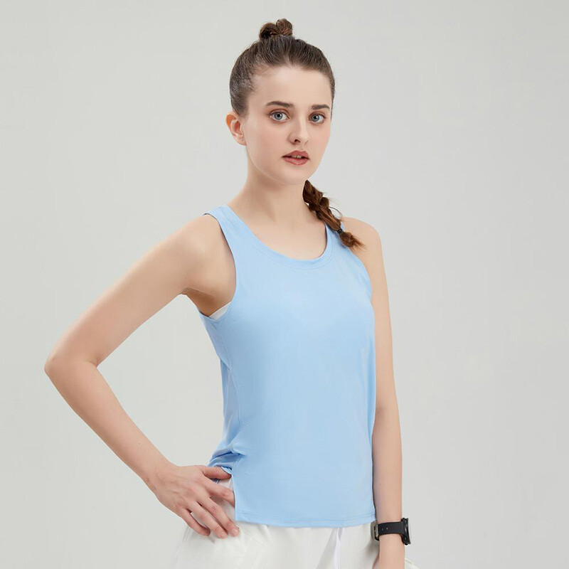 Tricou fără mâneci cu spatele cursei de curse Femei Antrenament de gimnastică Fitness Tank Top Respirabil 90% Nailon 10% Spandex Vestă elastică Topuri atletice