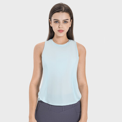 2024. gada pavasaris/vasara, jauns ledus sajūtas sporta topis sievietēm, mitrumu izvadošs, elpojošs, ātri žūstošs, brīvs fitnesa, skriešanas jogas tops