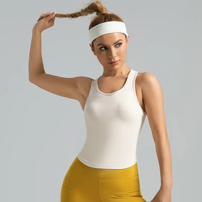 Yoga Sport Tank Top Costum sport Top fără mâneci Sală de sport Fitness Spate Sutien Yoga Deschis Buric Top Moale Elastic fără cusături Lenjerie de corp