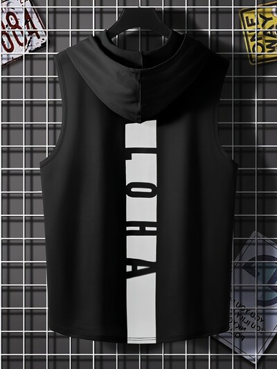 Vīriešu sporta vestes T-krekls ar kapuci