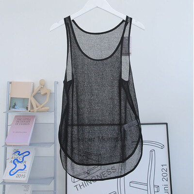 Cămașă fără mâneci pentru damă, cu decolteu deschis, cu plasă contractată, cu spatele cu curse de curse, maiu largi, de vară, cămăși fără mâneci, despicate în lateral, la modă 2024