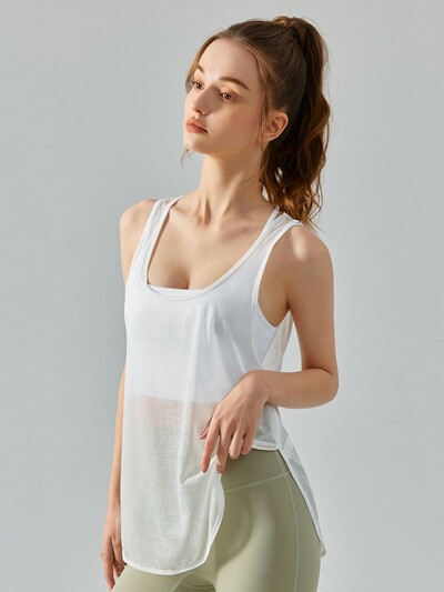 Cămașă fără mâneci pentru damă, cu decolteu deschis, cu plasă contractată, cu spatele cu curse de curse, maiu largi, de vară, cămăși fără mâneci, despicate în lateral, la modă 2024