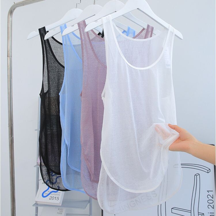 Cămașă fără mâneci pentru damă, cu decolteu deschis, cu plasă contractată, cu spatele cu curse de curse, maiu largi, de vară, cămăși fără mâneci, despicate în lateral, la modă 2024