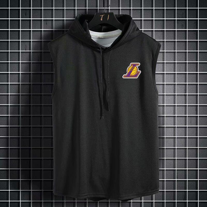 Vasara elpojošā Basketbola veste T-krekls ar kapuci Sports Ātri žūstošs brīvs džemperis bez piedurknēm.