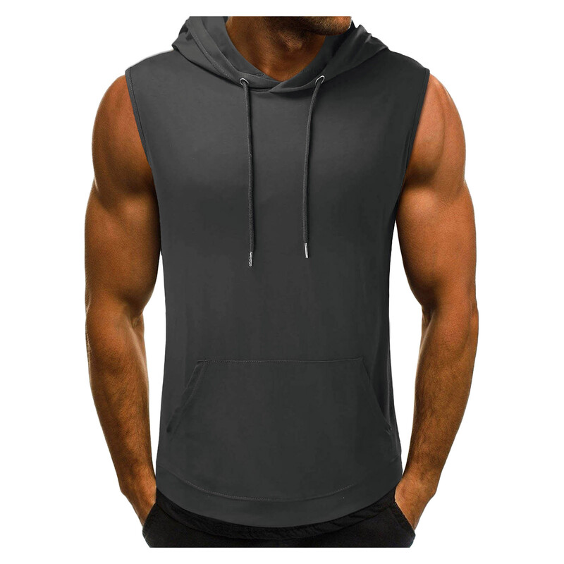 2023 Brand Gyms Clothing Men Bodybuilding Hood Tank Top Bumbac Vestă fără mâneci Hanorac Fitness Antrenament Îmbrăcăminte sport Topuri Bărbați
