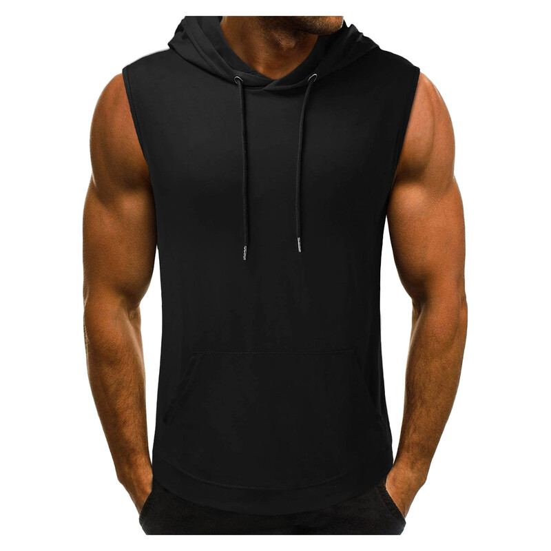 2023 Brand Gyms Clothing Men Bodybuilding Hood Tank Top Bumbac Vestă fără mâneci Hanorac Fitness Antrenament Îmbrăcăminte sport Topuri Bărbați