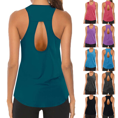 1PC Topuri de yoga pentru femei, vestă sportivă largi subțire, tricou respirabil fără mâneci, cămăși pentru alergare, fitness, fete, maiuri sexy