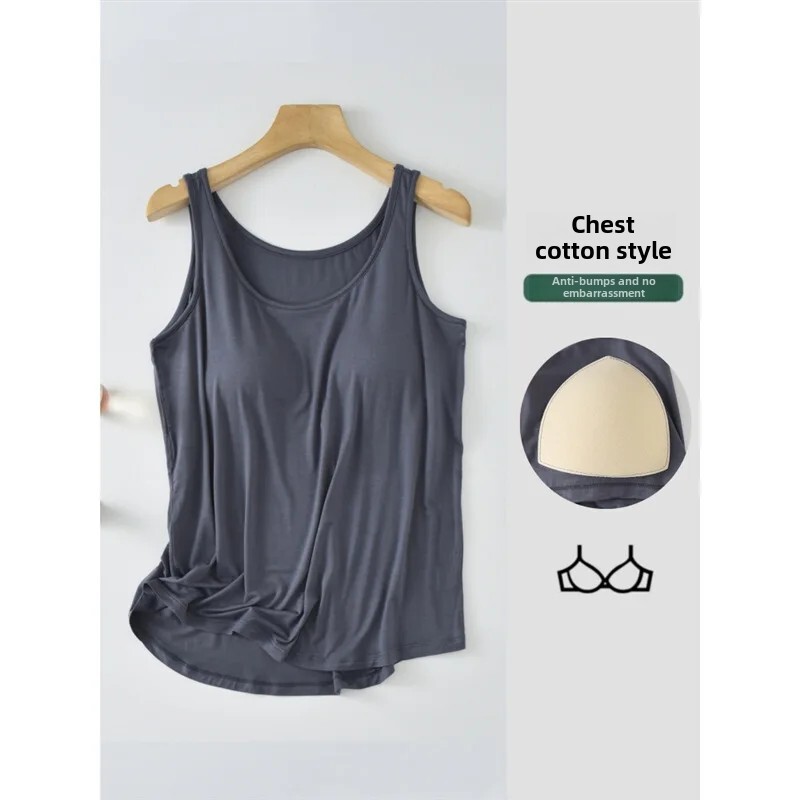 Modalna majica bez rukava Ženska podloga za prsa Kućna majica Ljetna opuštena gornja odjeća bez rukava za veće veličine