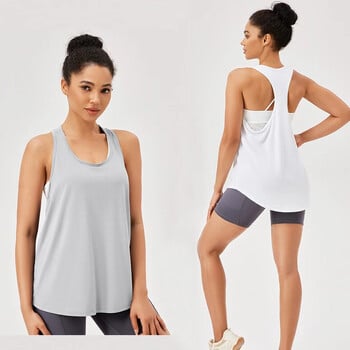 PofyBofy Racerback Crew Neck Loose Γρήγορο στέγνωμα ελαστικά αμάνικα πουκάμισα Fitness Running Yoga Gym Tank Tops Αθλητικά ρούχα για γυναίκες