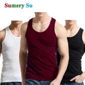 Maiuri Bărbați Bumbac Vestă pentru alergare Fitness Cool Vară Top fără mâneci Gym Sport Slim Casual Tricou Bărbați 9 Culori 1BUC