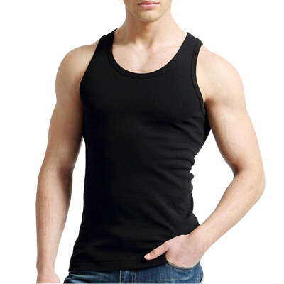 Maiuri Bărbați Bumbac Vestă pentru alergare Fitness Cool Vară Top fără mâneci Gym Sport Slim Casual Tricou Bărbați 9 Culori 1BUC