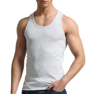 Maiuri Bărbați Bumbac Vestă pentru alergare Fitness Cool Vară Top fără mâneci Gym Sport Slim Casual Tricou Bărbați 9 Culori 1BUC