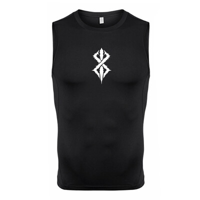 Cămașă de compresie fără mâneci cu grafică pentru bărbați, cu uscare rapidă, maiuri elastice, pentru antrenament de gimnastică, pentru alergare, maiouri de bază.